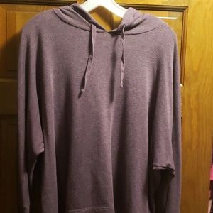 Purple high low hoodie